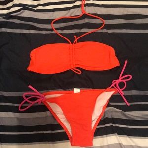 Orange bathing suit:)